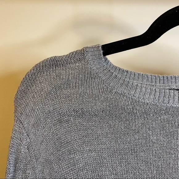 Gray Sweater with Extra Long Bell Tie Sleeves, XS - Picture 5 of 11